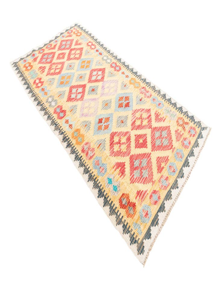 Detail image of 3' 4 x 6' 5  Hand Woven Kilim Maymana Wool Rug