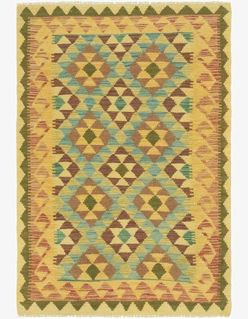 3' 5 x 5' Hand Woven Kilim Maymana Wool Rug