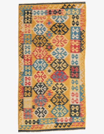 3' 4 x 6' 4 Hand Woven Kilim Maymana Wool Rug