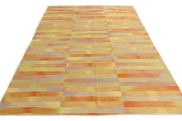 Detail image of 7' x 9' 3 Hand Woven Kilim Modern Wool Rug