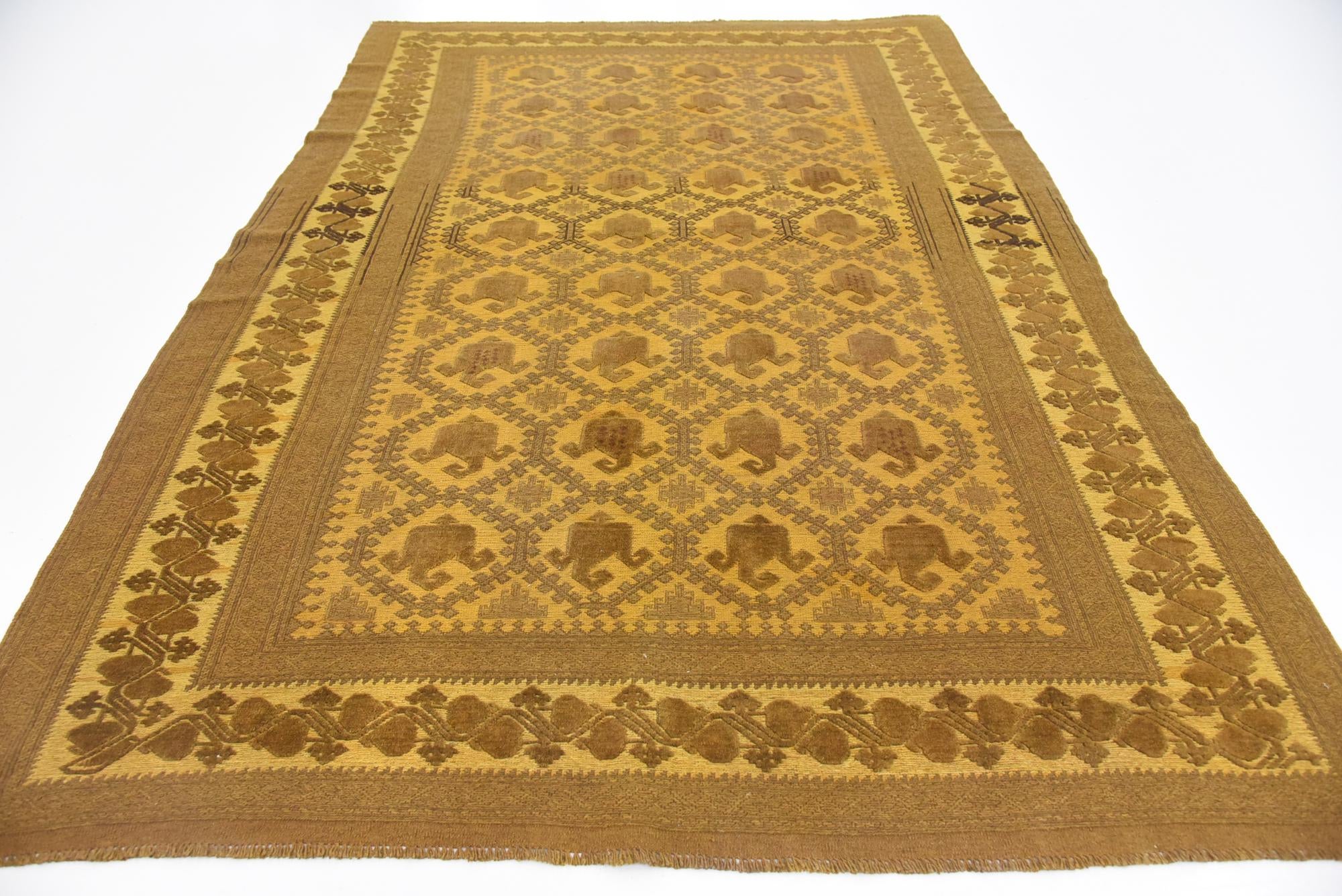 6' 6 x 9' 4 Hand Woven Kilim Suzani Wool Rug