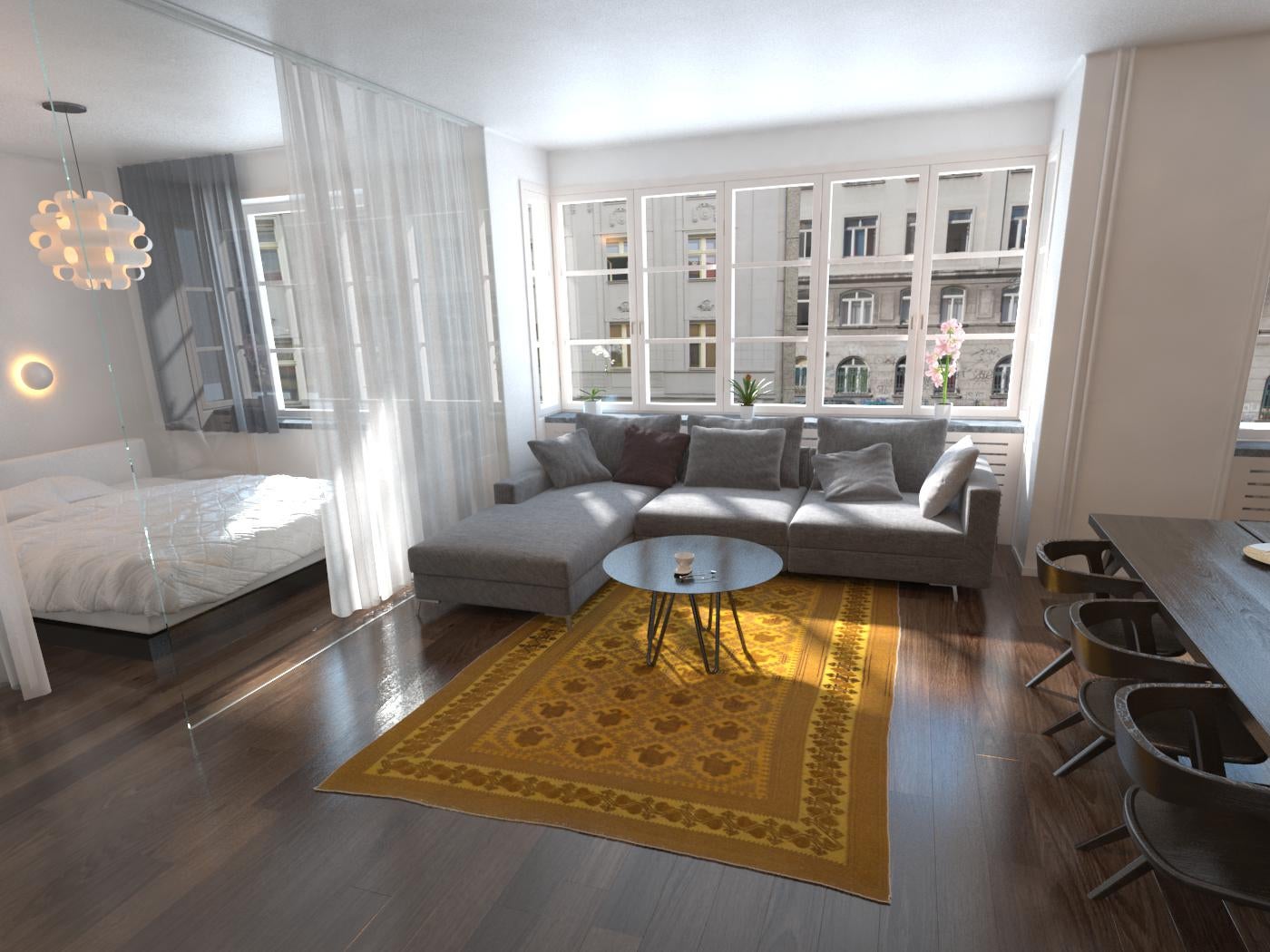 6' 6 x 9' 4 Hand Woven Kilim Suzani Wool Rug