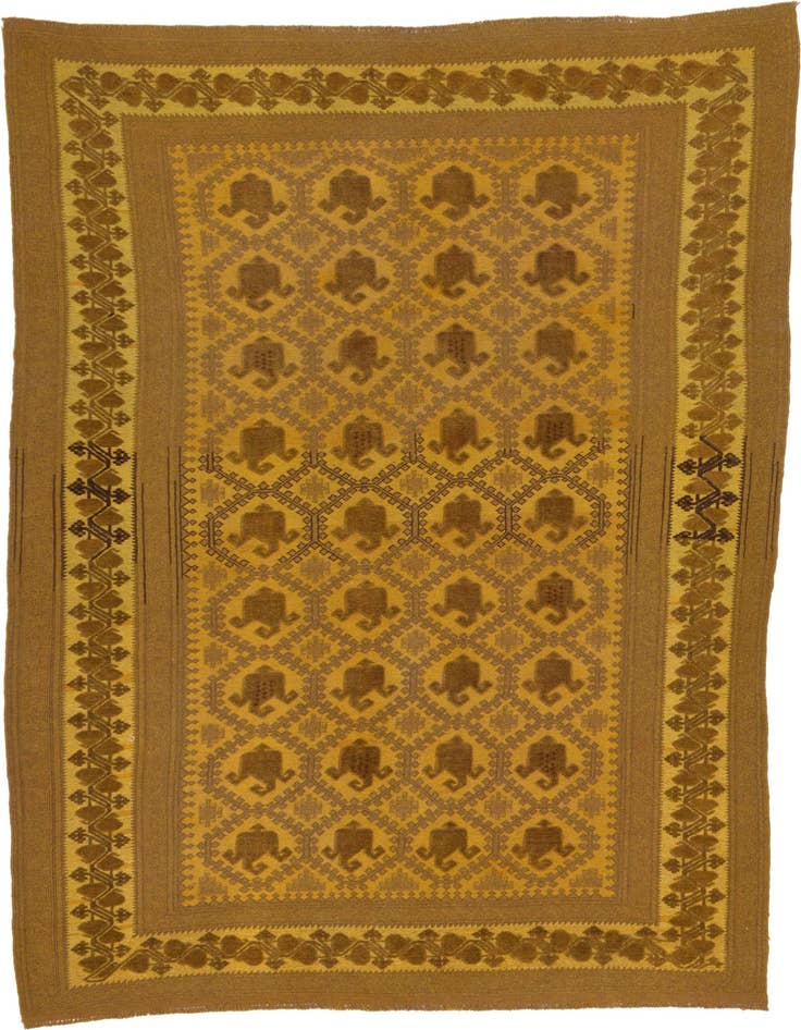 Detail image of 6' 6 x 9' 4 Hand Woven Kilim Suzani Wool Rug