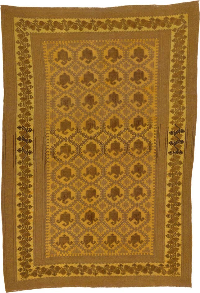 Detail image of 6' 6 x 9' 4 Hand Woven Kilim Suzani Wool Rug