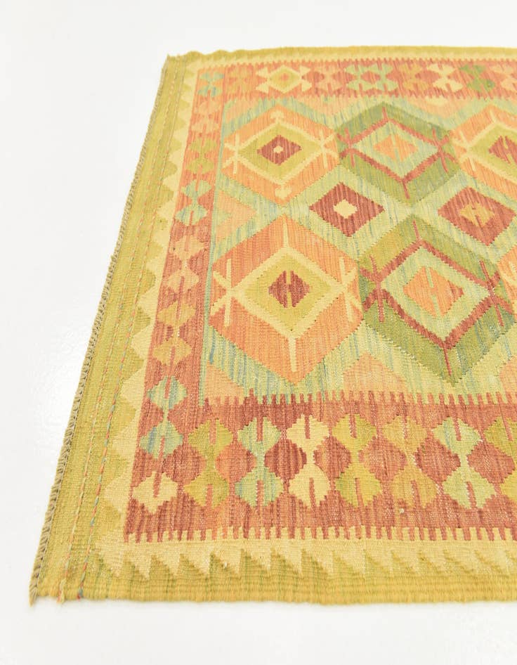 Detail image of 3' x 5'  Hand Woven Kilim Waziri Wool Rug
