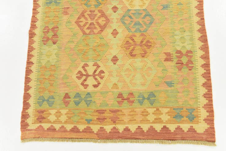 Detail image of 3' x 4' 9 Hand Woven Kilim Waziri Wool Rug