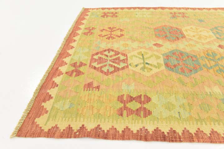 3' x 4' 9 Hand Woven Kilim Waziri Wool Rug