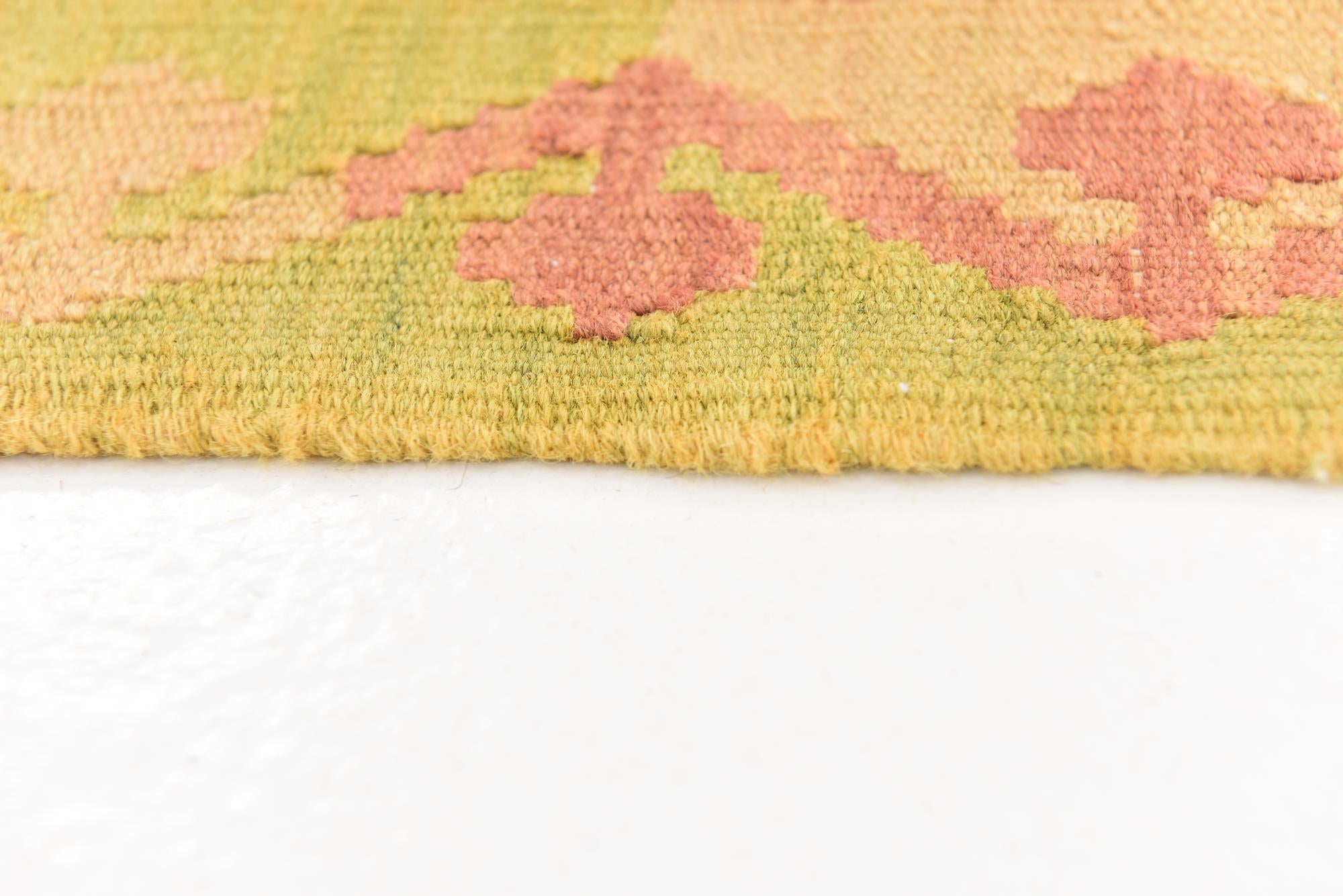 4' 6 x 6' 5 Hand Woven Kilim Waziri Wool Rug
