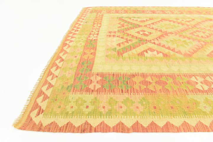 4' 7 x 6' 7 Hand Woven Kilim Waziri Wool Rug
