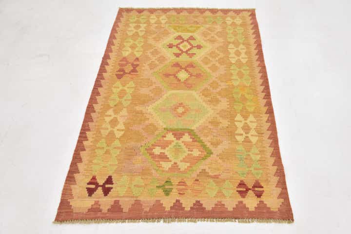 3' 2 x 5' Hand Woven Kilim Waziri Wool Rug