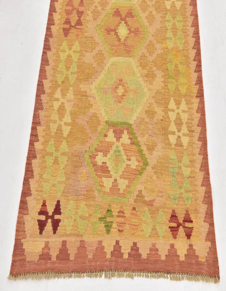 Detail image of 3' 2 x 5'  Hand Woven Kilim Waziri Wool Rug