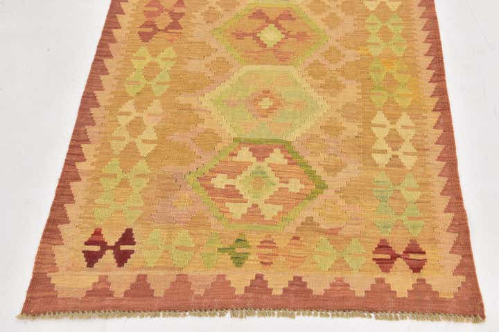 3' 2 x 5' Hand Woven Kilim Waziri Wool Rug