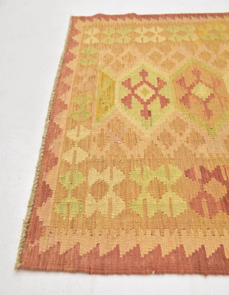 Detail image of 3' 2 x 5'  Hand Woven Kilim Waziri Wool Rug