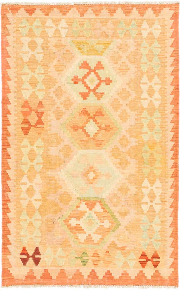 3' 2 x 5' Hand Woven Kilim Waziri Wool Rug