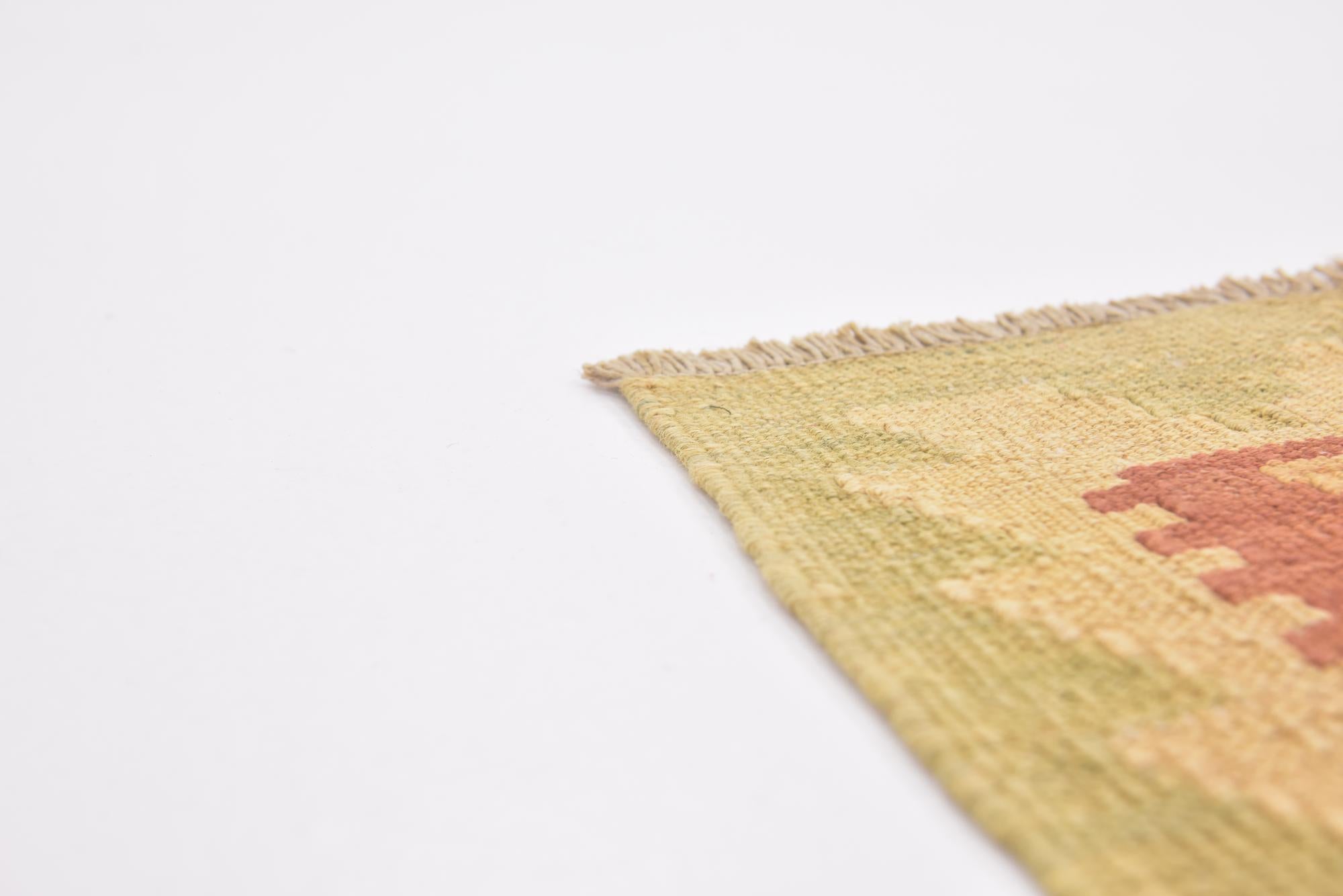 3' x 4' 9 Hand Woven Kilim Waziri Wool Rug