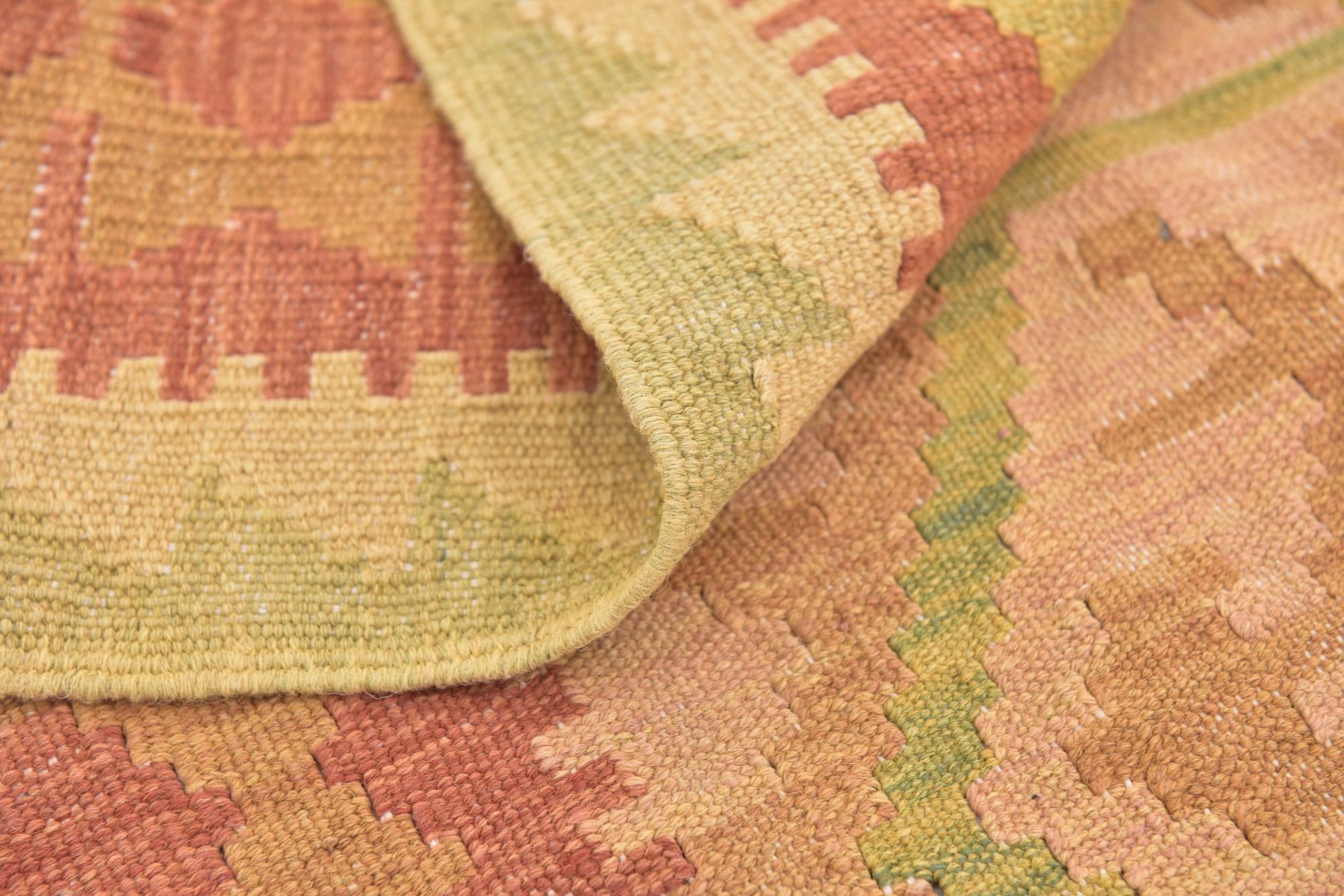 3' x 4' 9 Hand Woven Kilim Waziri Wool Rug