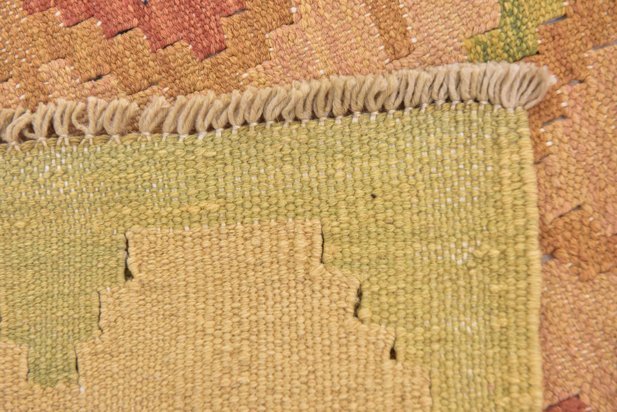 3' x 4' 9 Hand Woven Kilim Waziri Wool Rug