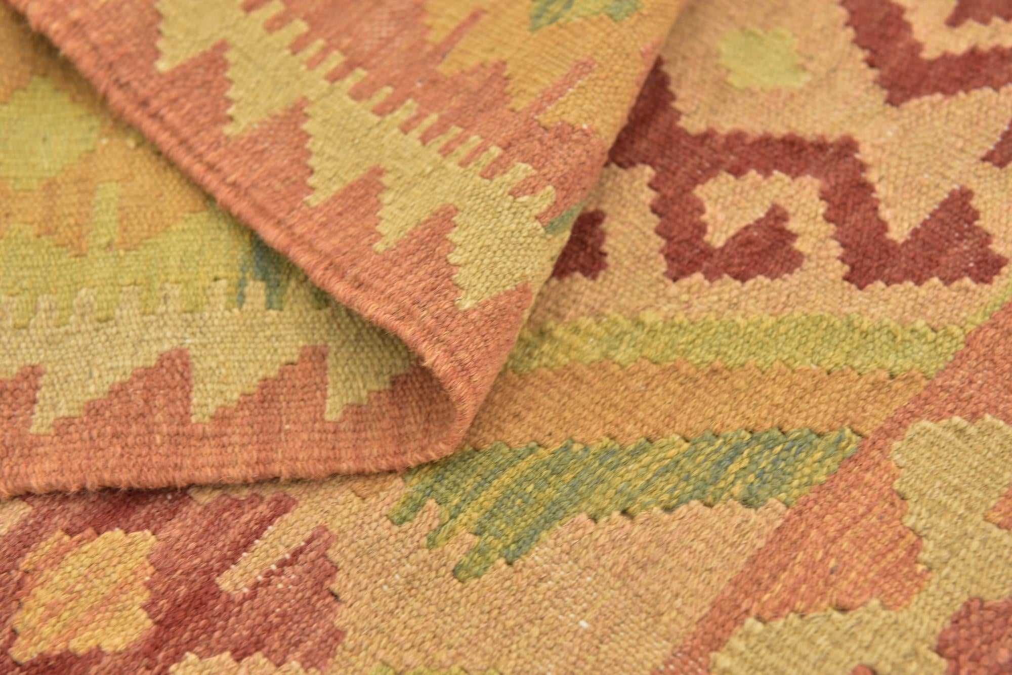 2' 7 x 4' 5 Hand Woven Kilim Waziri Wool Rug