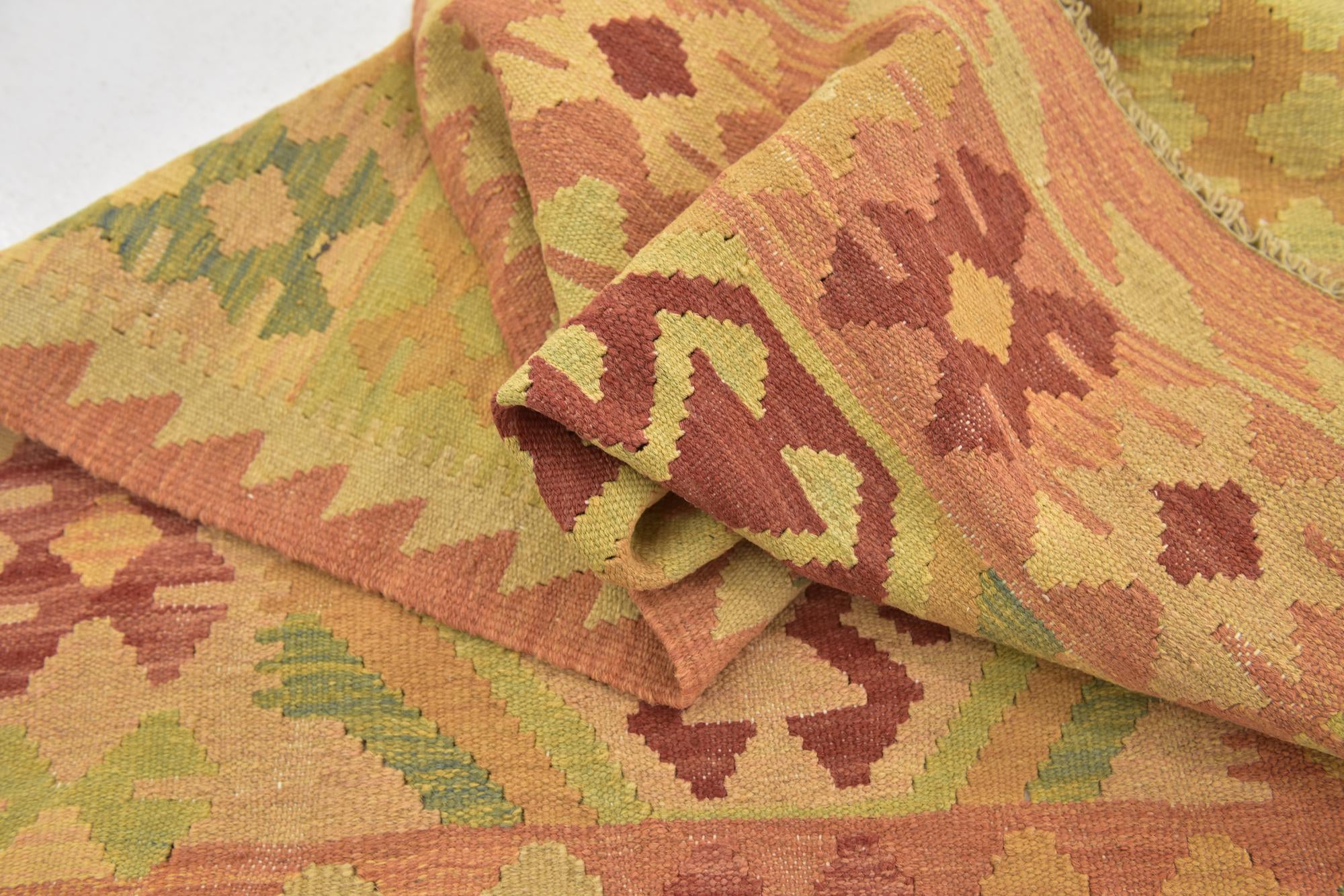 2' 7 x 4' 5 Hand Woven Kilim Waziri Wool Rug