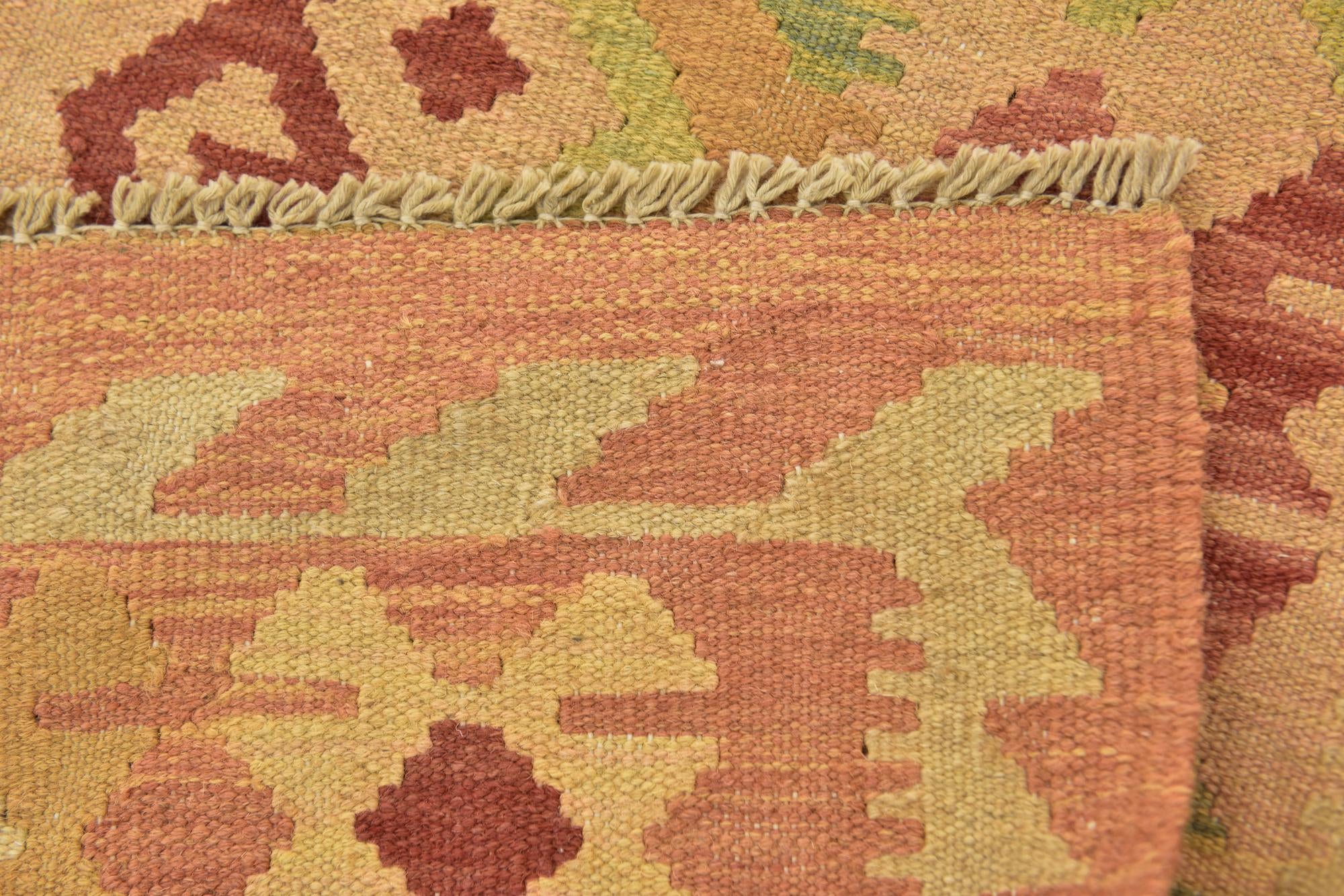 2' 7 x 4' 5 Hand Woven Kilim Waziri Wool Rug