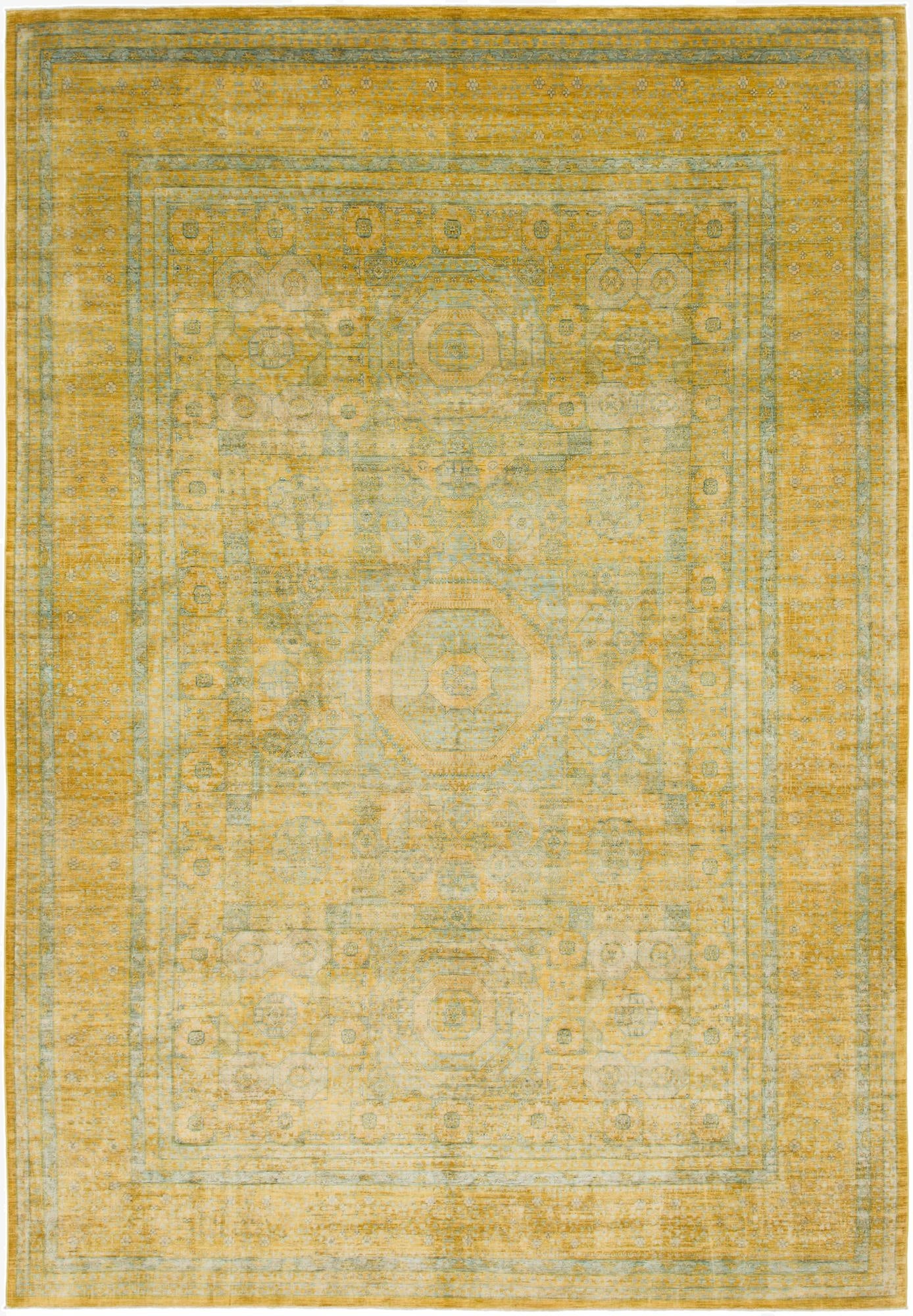 9' 10 x 14' 3  Hand Knotted Mamluk Ziegler Rug