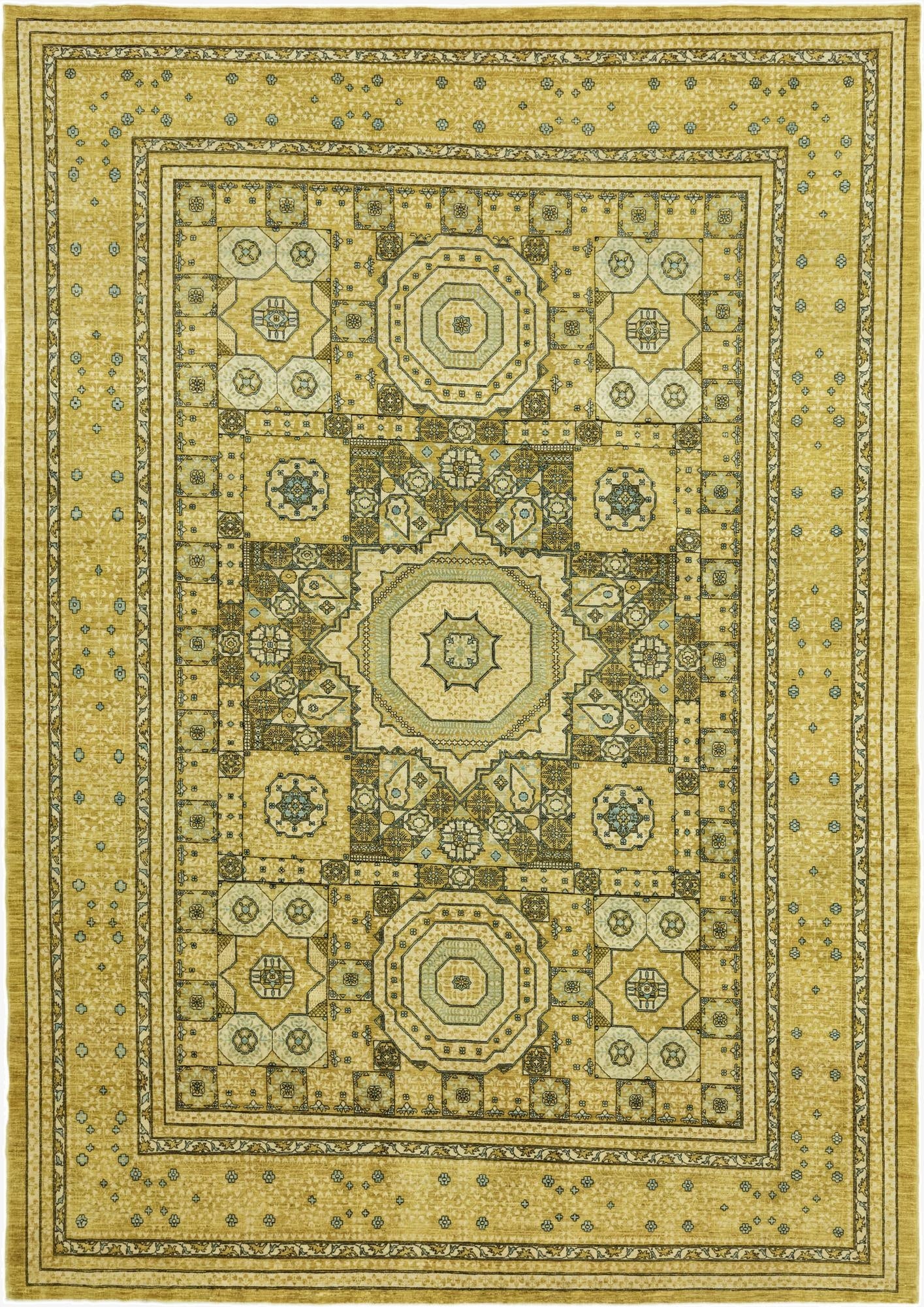 10' 2 x 14' 1  Hand Knotted Mamluk Ziegler Rug