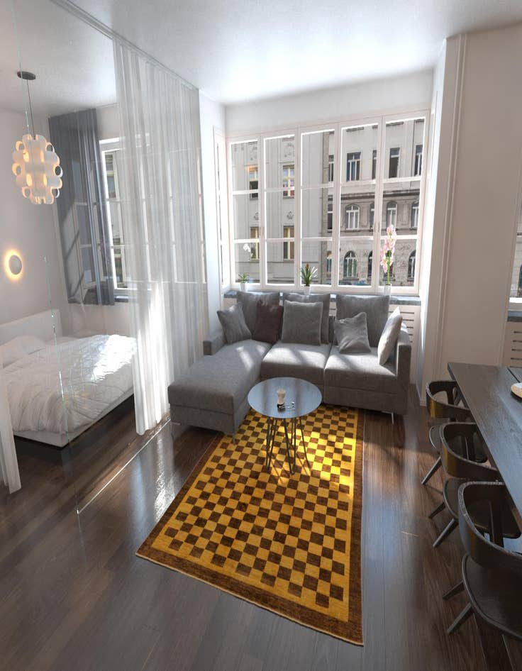 Detail image of 6' 4 x 9' 8  Hand Knotted Modern Ziegler Rug