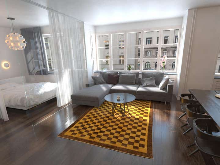 6' 4 x 9' 8 Hand Knotted Modern Ziegler Rug