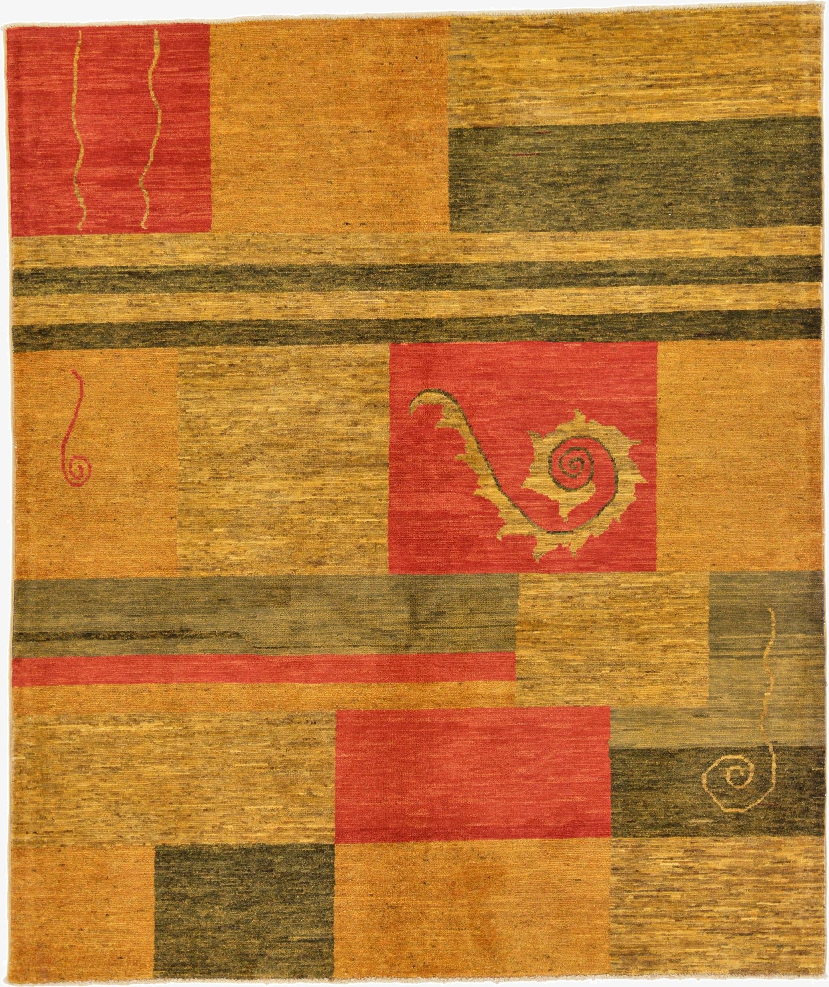 5' 3 x 6' 3  Hand Knotted Modern Ziegler Rug