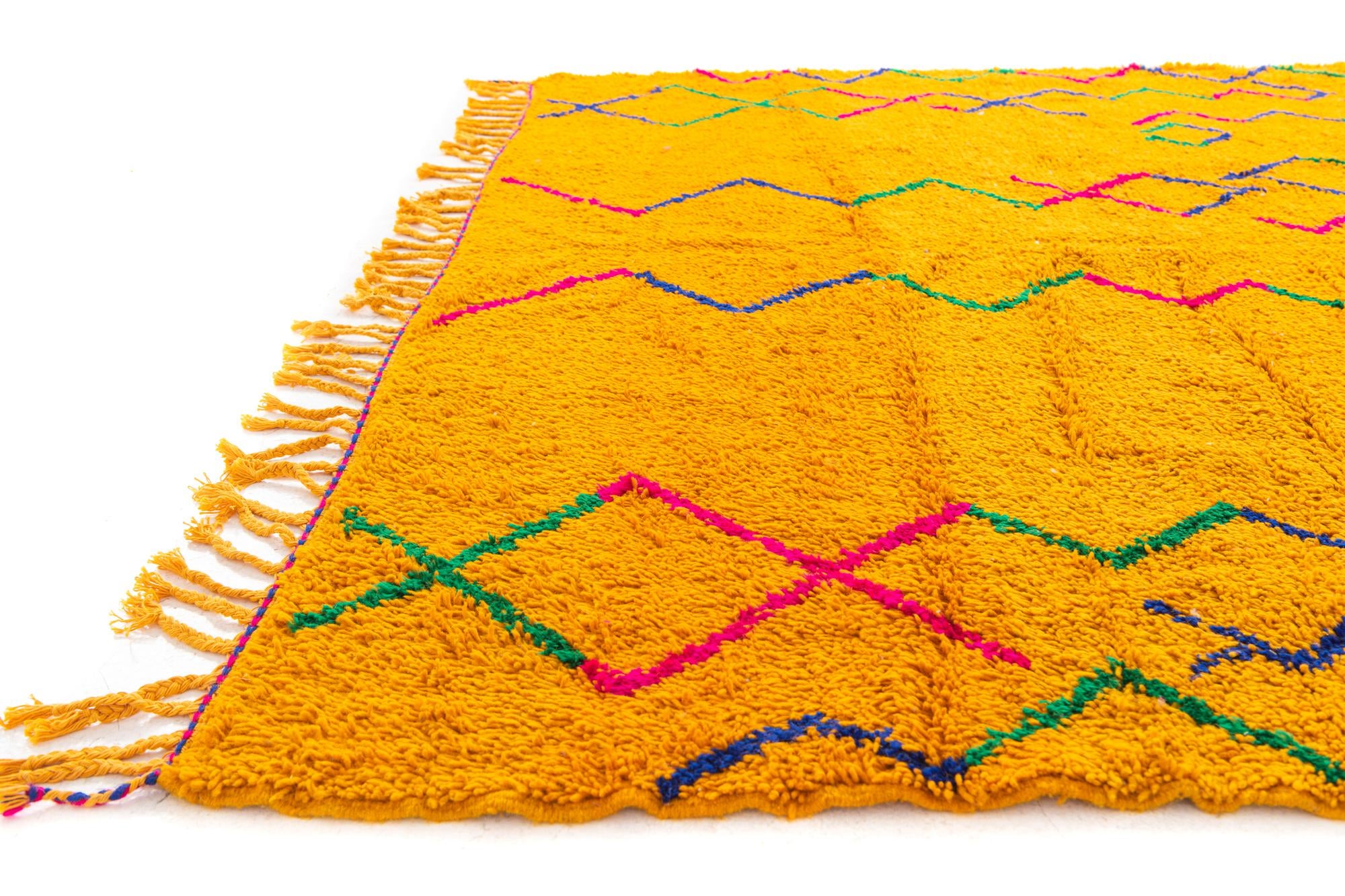 6' 10 x 9' 7 Hand Knotted Moroccan Wool Rug