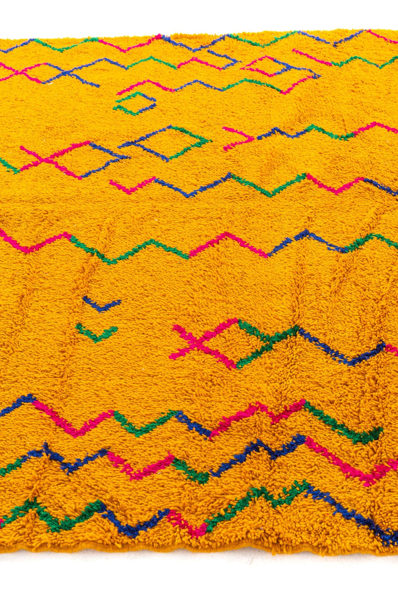 6' 10 x 9' 7 Hand Knotted Moroccan Wool Rug