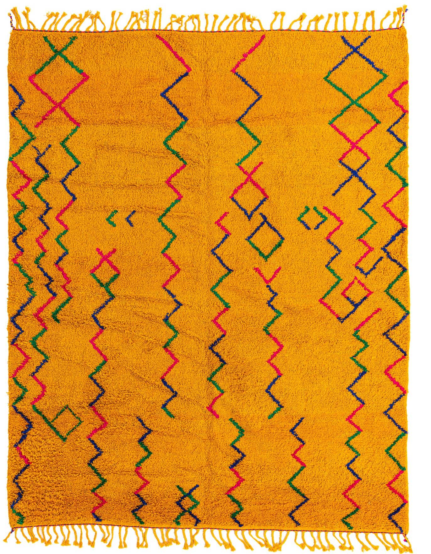 6' 10 x 9' 7 Hand Knotted Moroccan Wool Rug