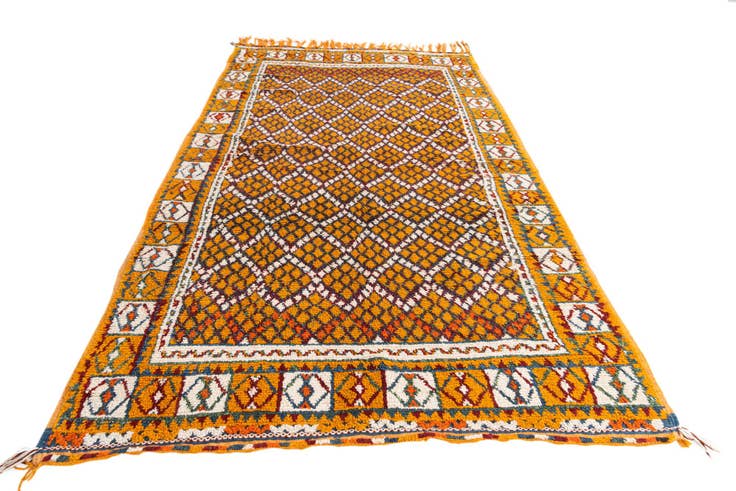 Detail image of 5' 4 x 9' Hand Knotted Moroccan Oriental Wool Rug
