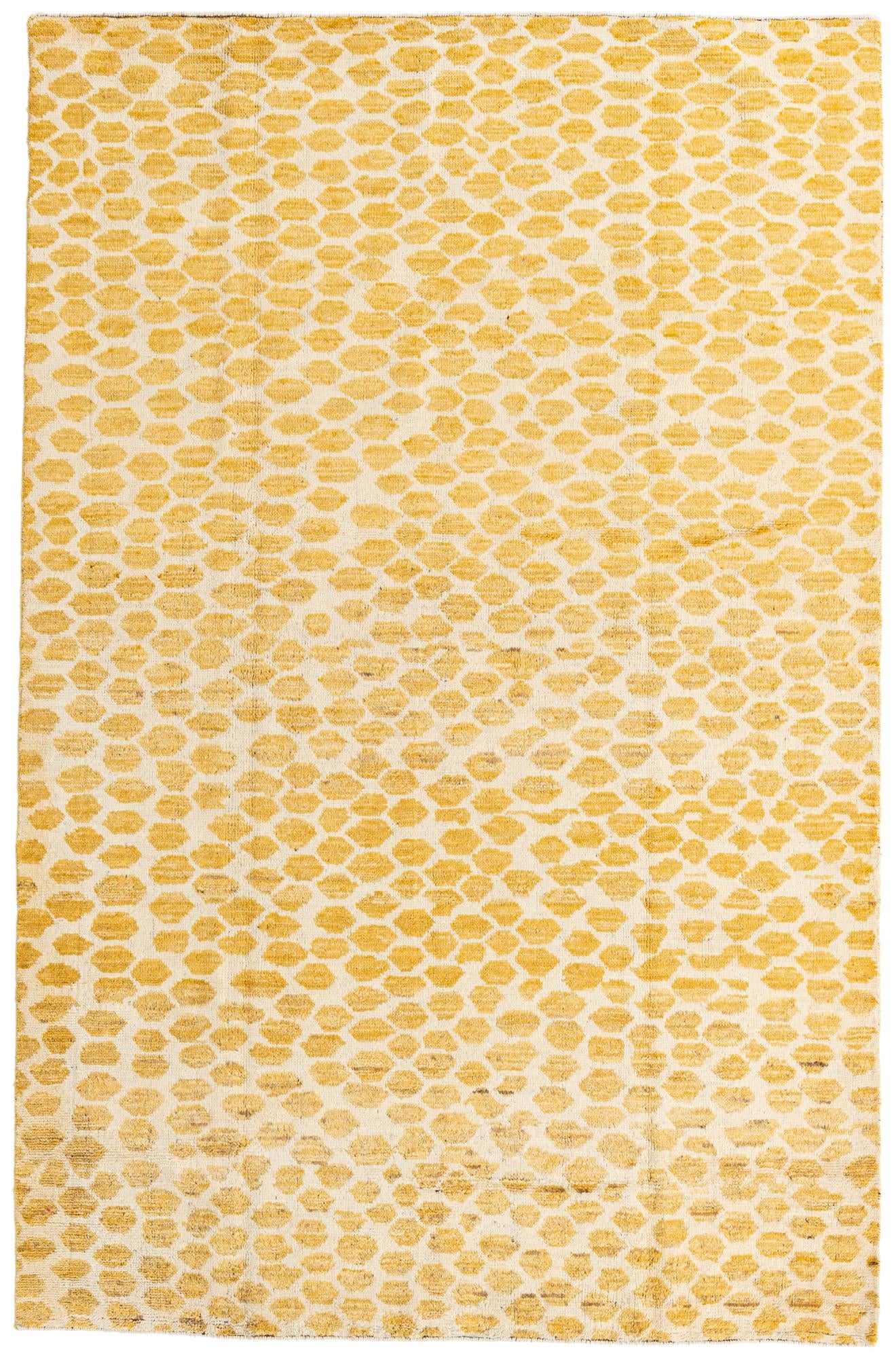6' x 9' 3 Hand Knotted Moroccan Wool Rug