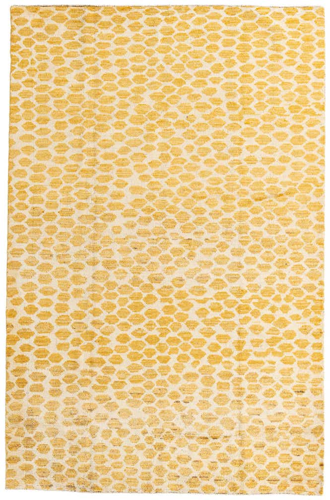 6' x 9' 3 Hand Knotted Moroccan Wool Rug