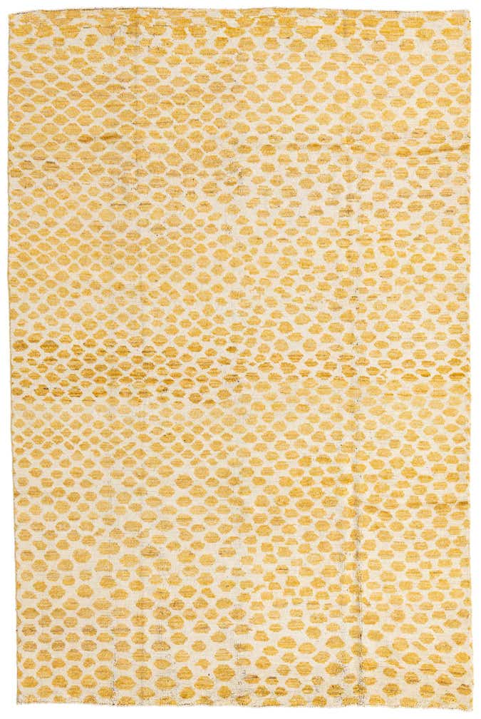 6' 1 x 9' 3 Hand Knotted Moroccan Wool Rug