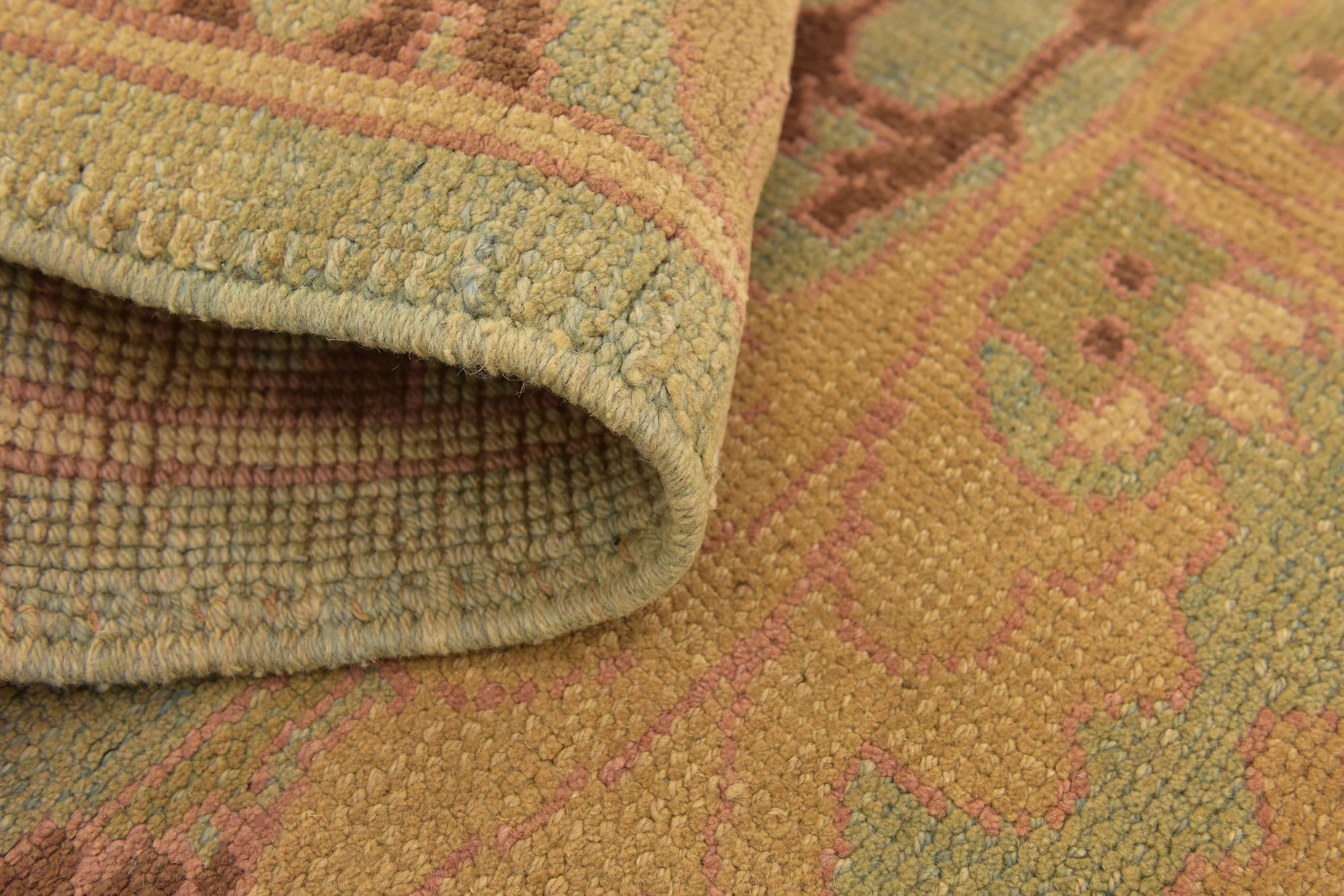 3' 7 x 6' 3 Hand Knotted Oushak Wool Rug