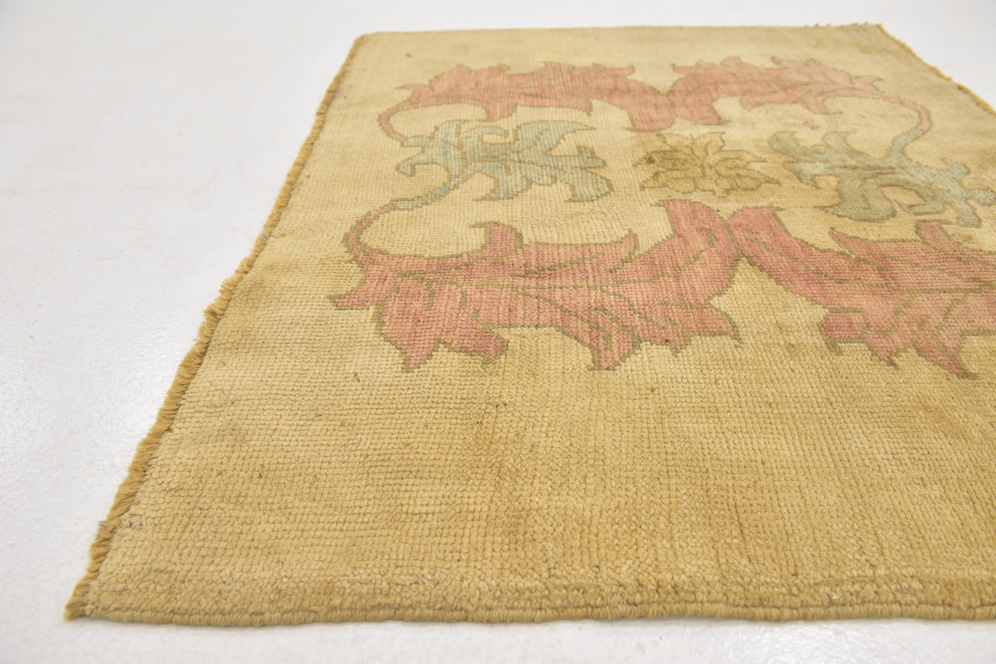 3' 8 x 4' 8 Hand Knotted Oushak Wool Rug