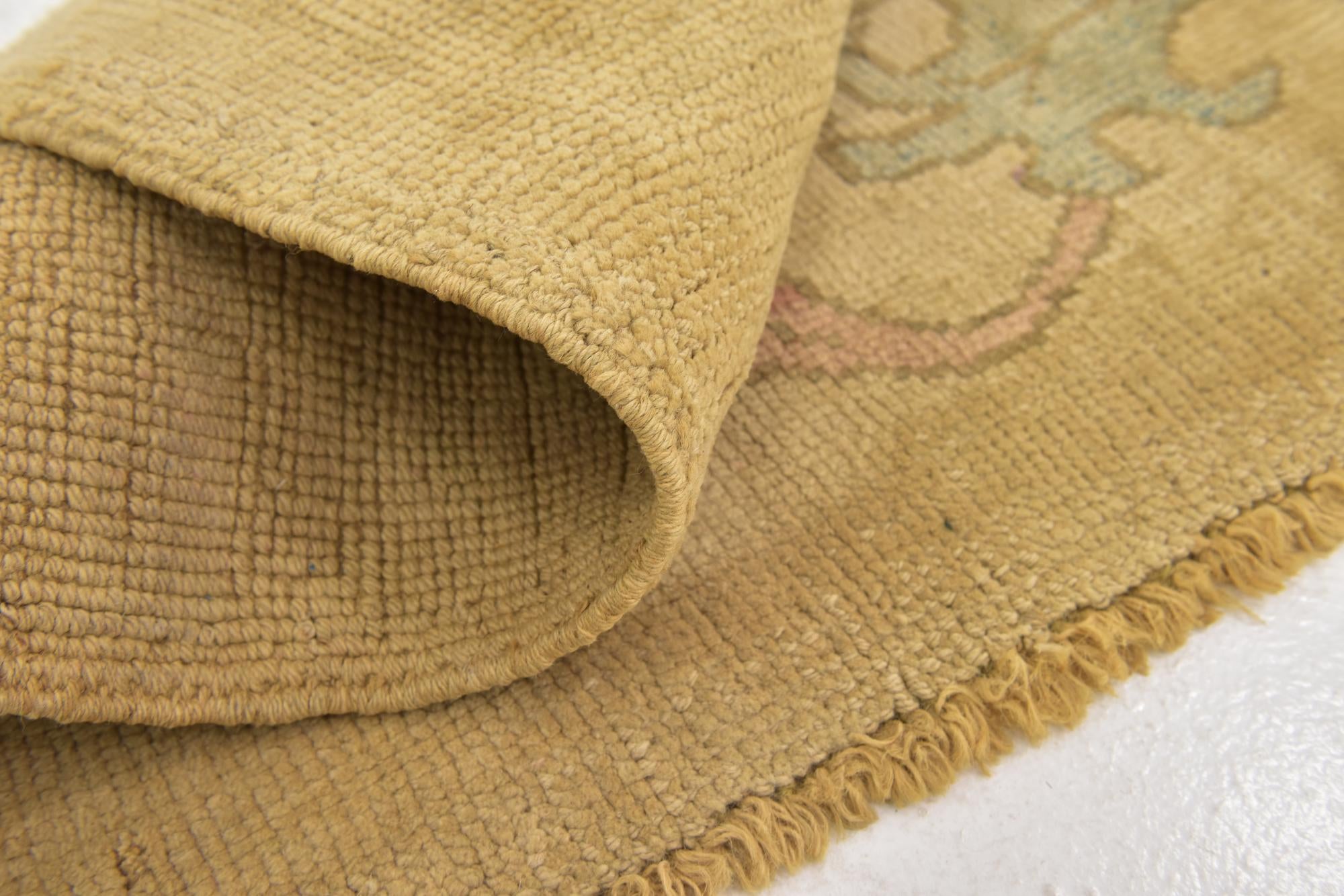 3' 8 x 4' 8 Hand Knotted Oushak Wool Rug