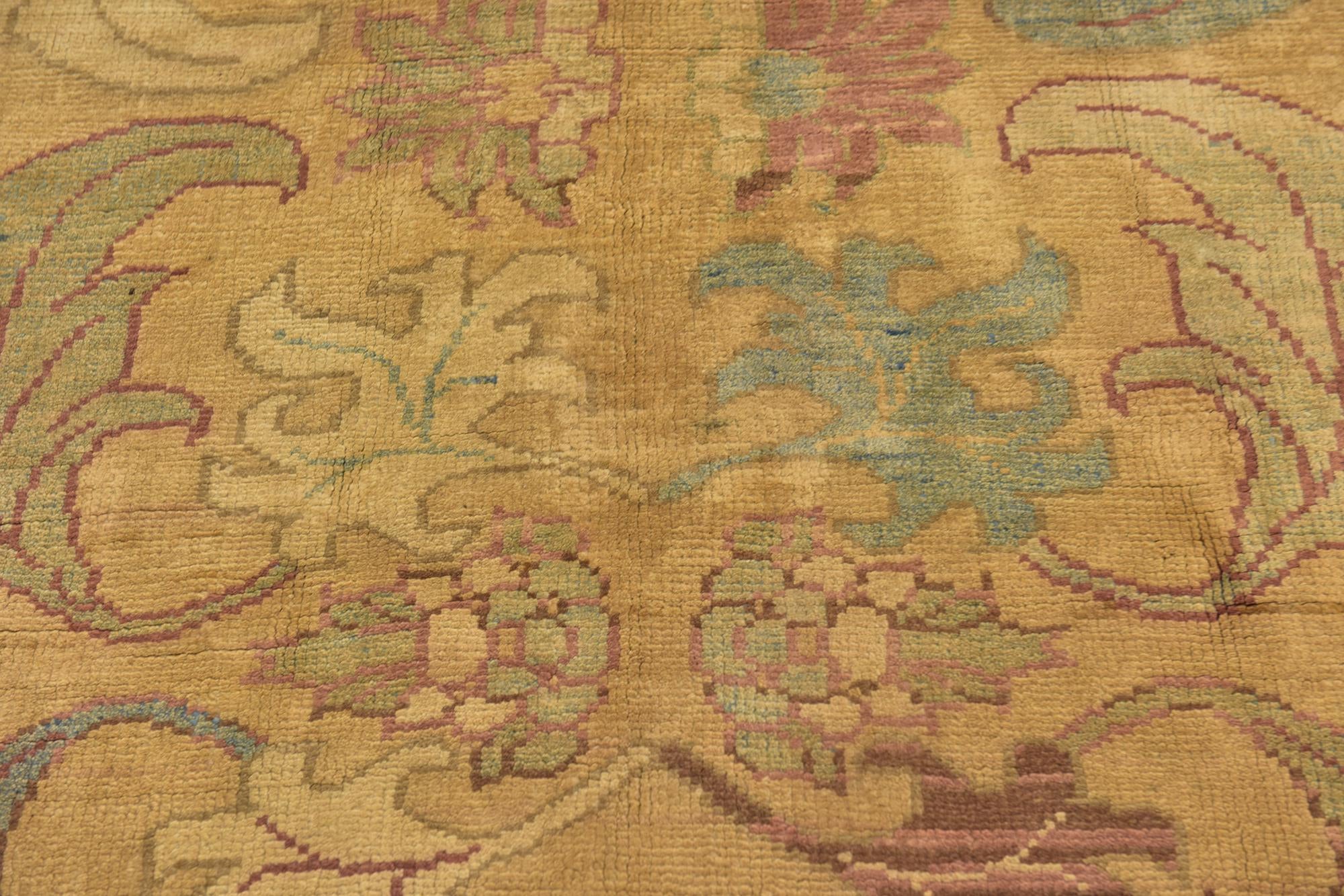 4' 6 x 7' 3 Hand Knotted Oushak Wool Rug
