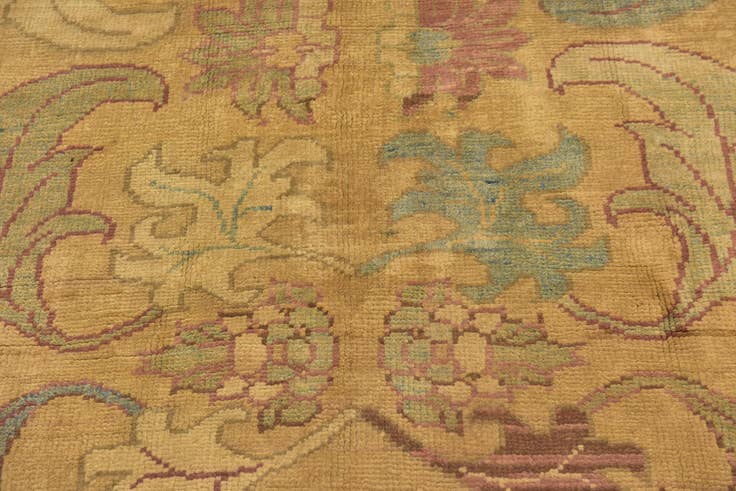 Detail image of 4' 6 x 7' 3 Hand Knotted Oushak Wool Rug