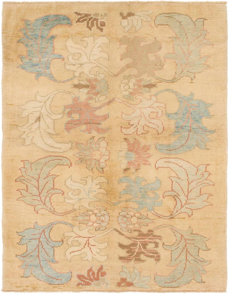 Detail image of 4' 6 x 7' 3 Hand Knotted Oushak Wool Rug