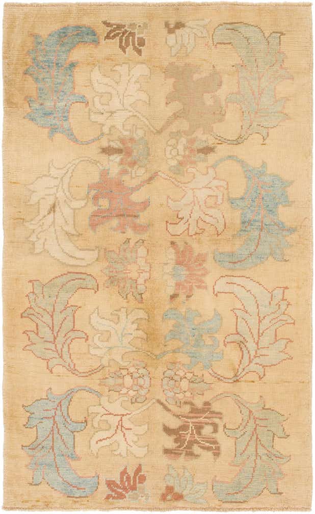 4' 6 x 7' 3 Hand Knotted Oushak Wool Rug
