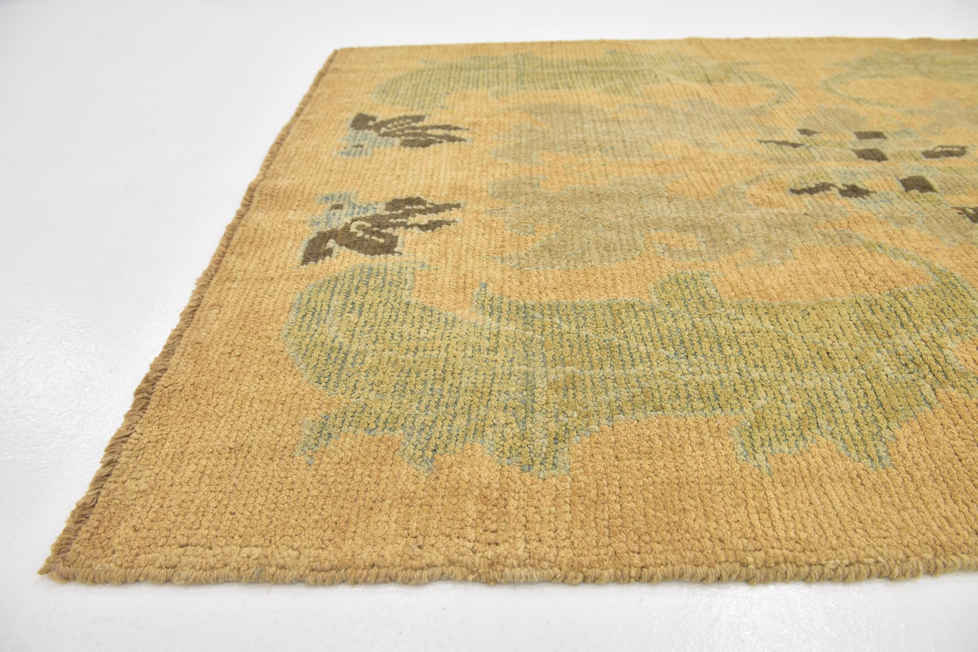 4' 3 x 5' 8 Hand Knotted Oushak Wool Rug