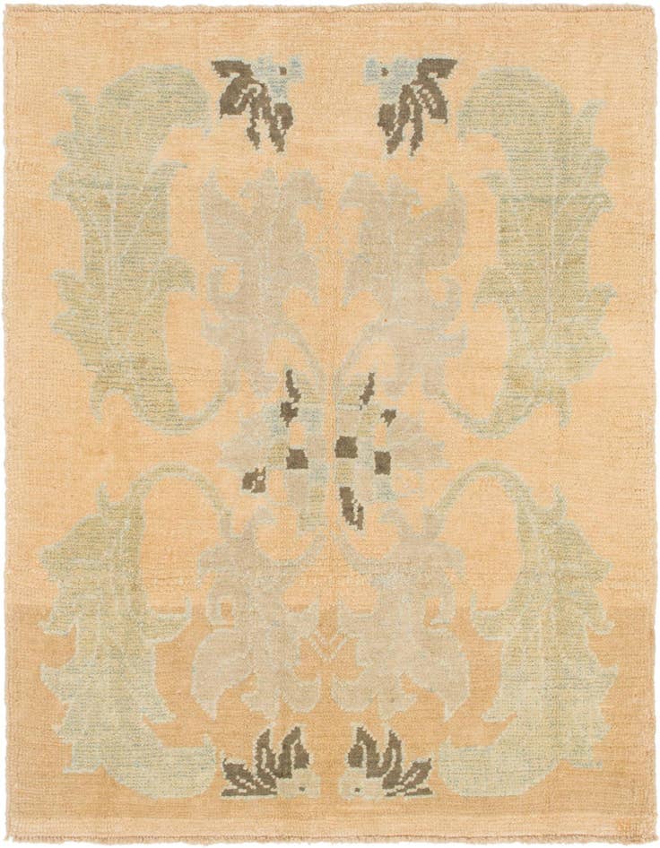 Detail image of 4' 3 x 5' 8 Hand Knotted Oushak Wool Rug