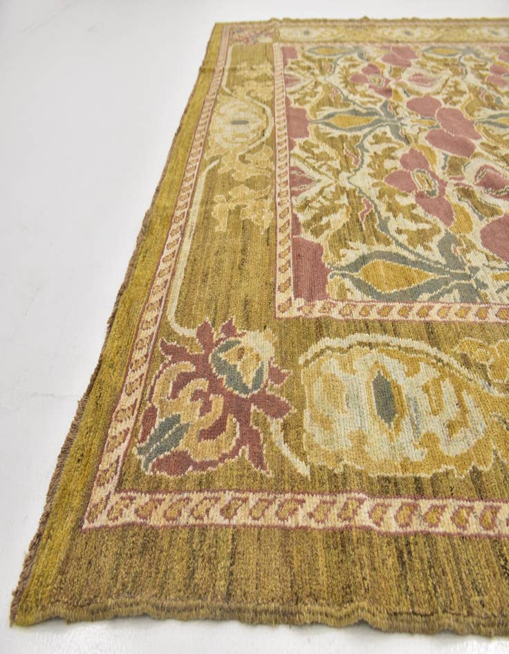 Detail image of 9' 7 x 14' 9 Hand Knotted Oushak Wool Rug