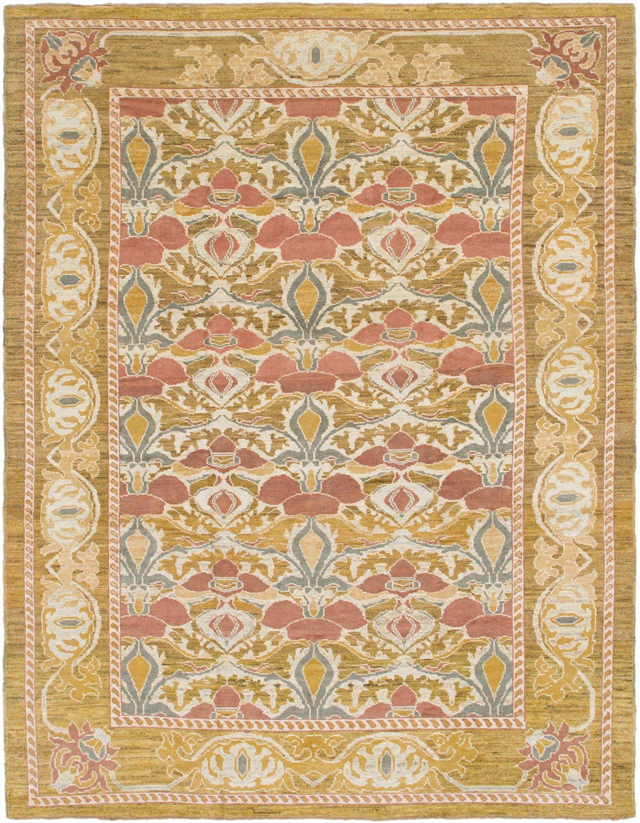 9' 7 x 14' 9 Hand Knotted Oushak Wool Rug