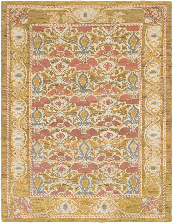 Detail image of 9' 7 x 14' 9 Hand Knotted Oushak Wool Rug