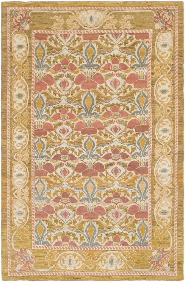 Detail image of 9' 7 x 14' 9 Hand Knotted Oushak Wool Rug