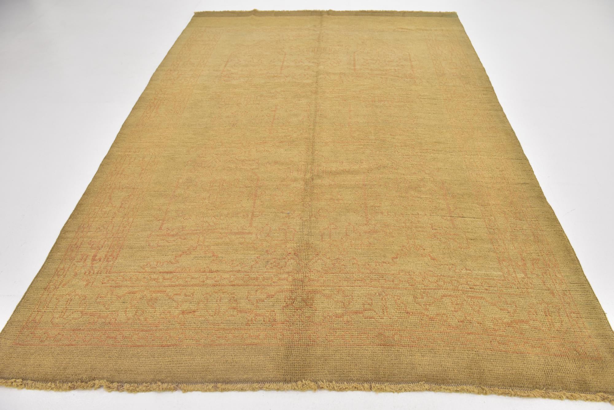 6' 7 x 9' 8 Hand Knotted Oushak Wool Rug